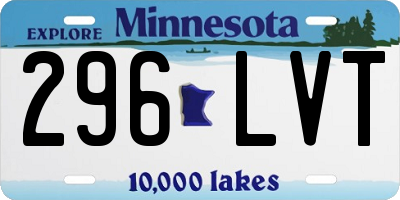 MN license plate 296LVT