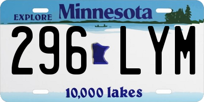 MN license plate 296LYM