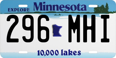 MN license plate 296MHI