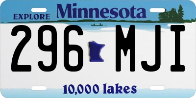 MN license plate 296MJI