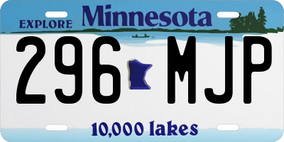 MN license plate 296MJP