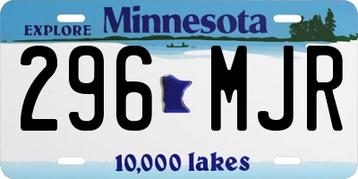 MN license plate 296MJR
