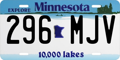 MN license plate 296MJV