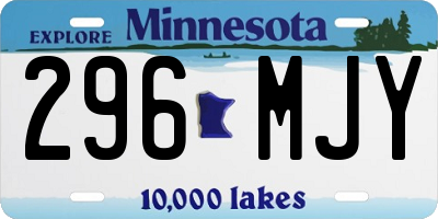MN license plate 296MJY