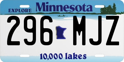 MN license plate 296MJZ