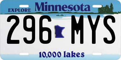 MN license plate 296MYS