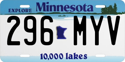 MN license plate 296MYV