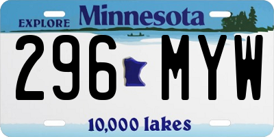 MN license plate 296MYW