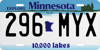 MN license plate 296MYX
