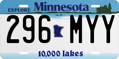 MN license plate 296MYY