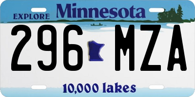 MN license plate 296MZA