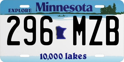 MN license plate 296MZB