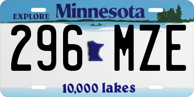 MN license plate 296MZE