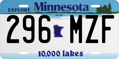 MN license plate 296MZF