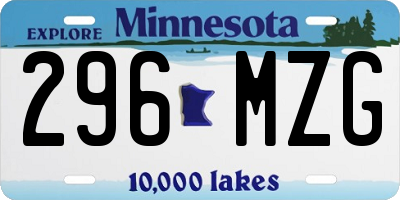 MN license plate 296MZG