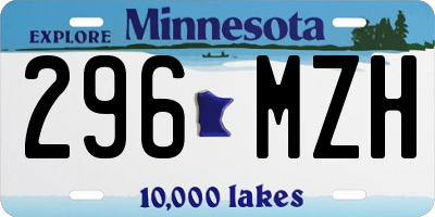 MN license plate 296MZH