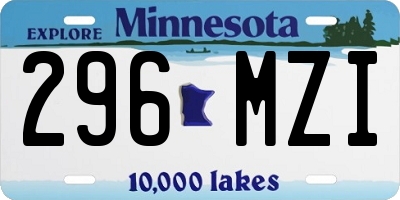 MN license plate 296MZI