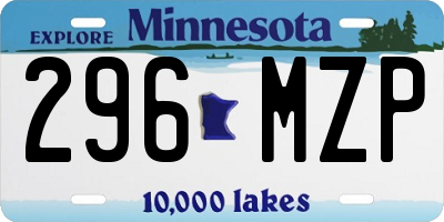 MN license plate 296MZP