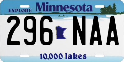 MN license plate 296NAA