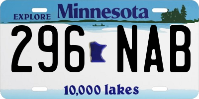 MN license plate 296NAB