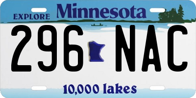 MN license plate 296NAC