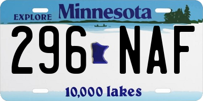 MN license plate 296NAF