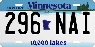 MN license plate 296NAI