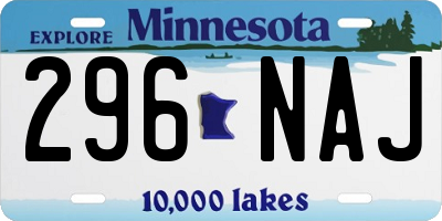 MN license plate 296NAJ