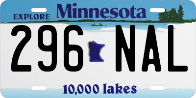 MN license plate 296NAL