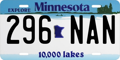 MN license plate 296NAN