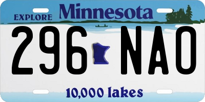 MN license plate 296NAO