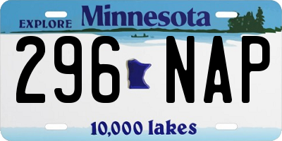 MN license plate 296NAP