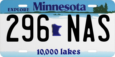 MN license plate 296NAS