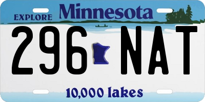 MN license plate 296NAT