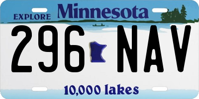 MN license plate 296NAV