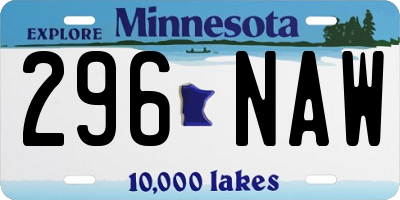 MN license plate 296NAW