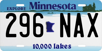 MN license plate 296NAX