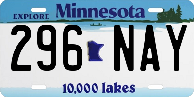 MN license plate 296NAY