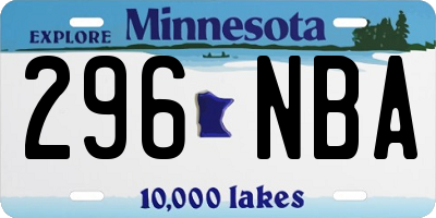 MN license plate 296NBA