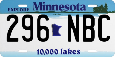 MN license plate 296NBC
