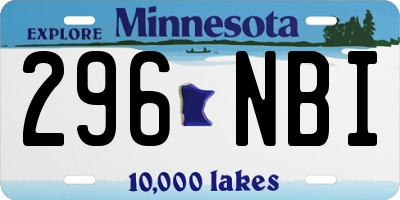 MN license plate 296NBI