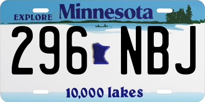 MN license plate 296NBJ