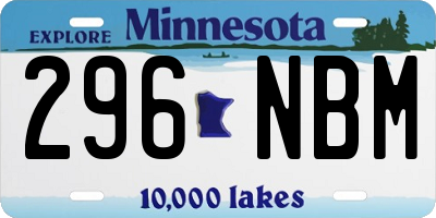 MN license plate 296NBM