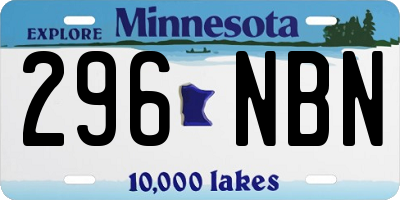 MN license plate 296NBN