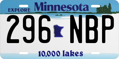 MN license plate 296NBP