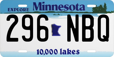 MN license plate 296NBQ