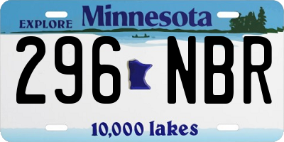 MN license plate 296NBR