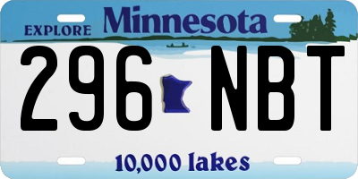 MN license plate 296NBT