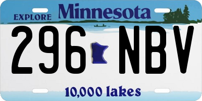 MN license plate 296NBV