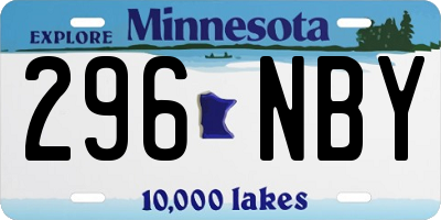 MN license plate 296NBY